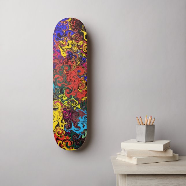 Skateboard Twirlers de color abstracto / (Arte de la pared)