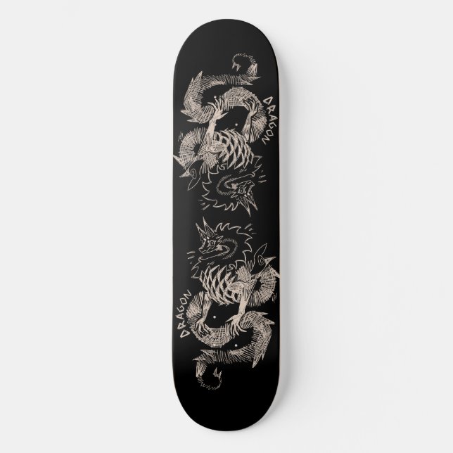 Skateboard Two dragon sketch (Anverso)