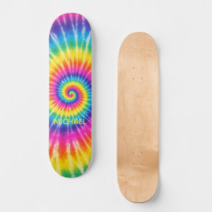 Skateboard Tye-Dye Retro Personalizado Colorido Unisex Agrega