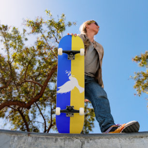 Skateboard Ucrania, bandera de Skateboard, palo de la paz - L