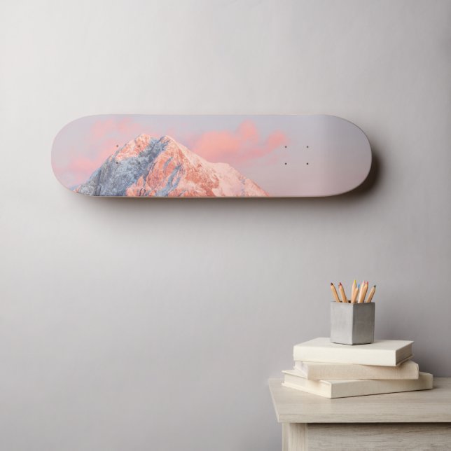 Skateboard Última luz solar en la montaña Storžič, Eslovenia (Arte de pared (horz))