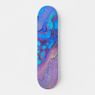 Skateboard Ultra Violet Bright Abstract marble Art