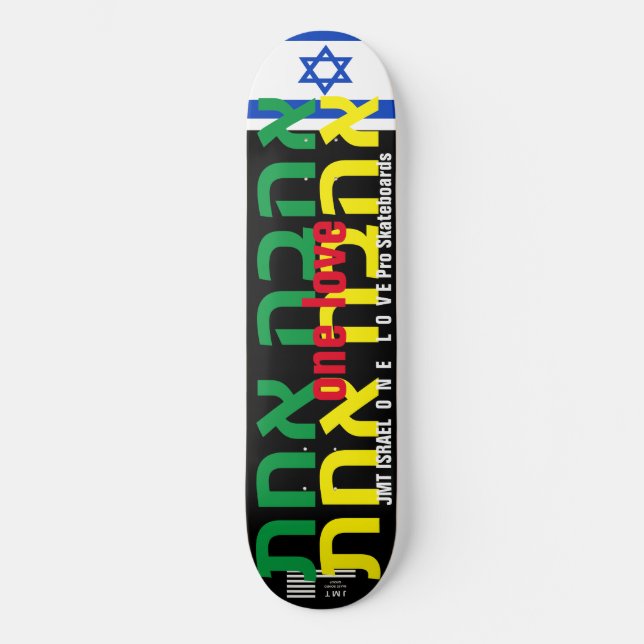 Skateboard UN AMOR A JMT ISRAEL 1 8 1/4" Tablero de skateboar (Anverso)