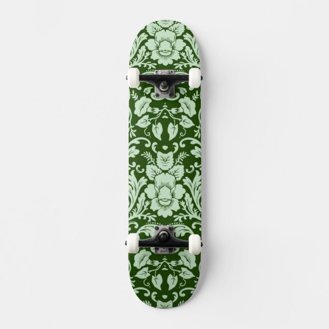 Skateboard Un damasco floral antiguo (Anverso)