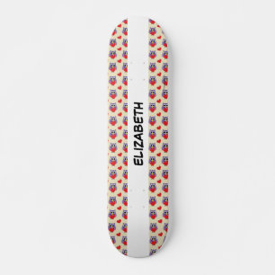 Skateboard Un patrón de amor de búho Añadir su nombre