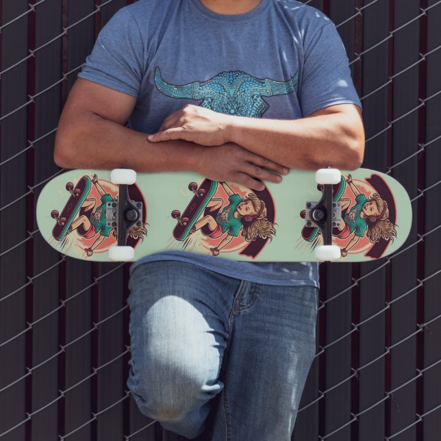 Skateboard Un Skateboarding Chica (Exterior 3)