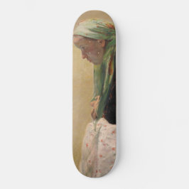 Skateboard Una mujer profunda en el pensamiento (por Oleksa N