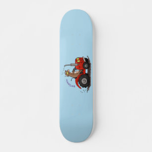 Skateboard Una vaca feliz y linda conduciendo a un personaliz