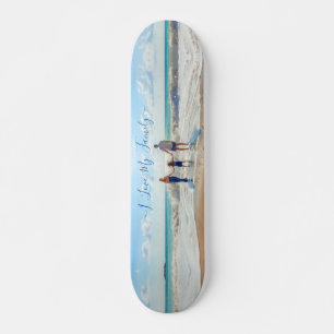 Skateboard Única tu propio texto de foto de diseño que amo