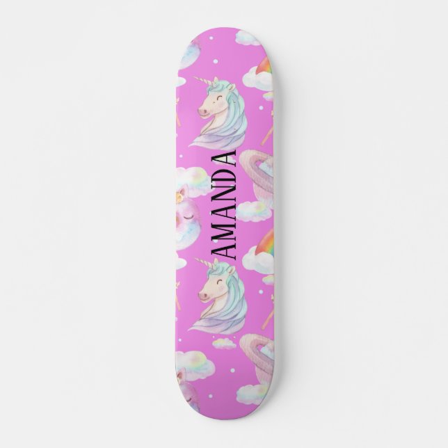 Skateboard Unicorn pattern (Anverso )