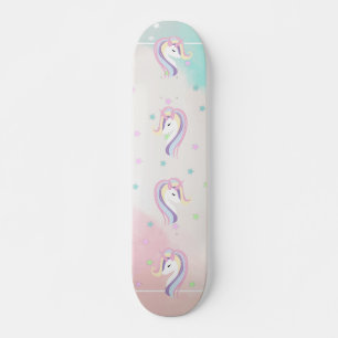 Skateboard Unicornio Adorable Arcoíris, Estrellas
