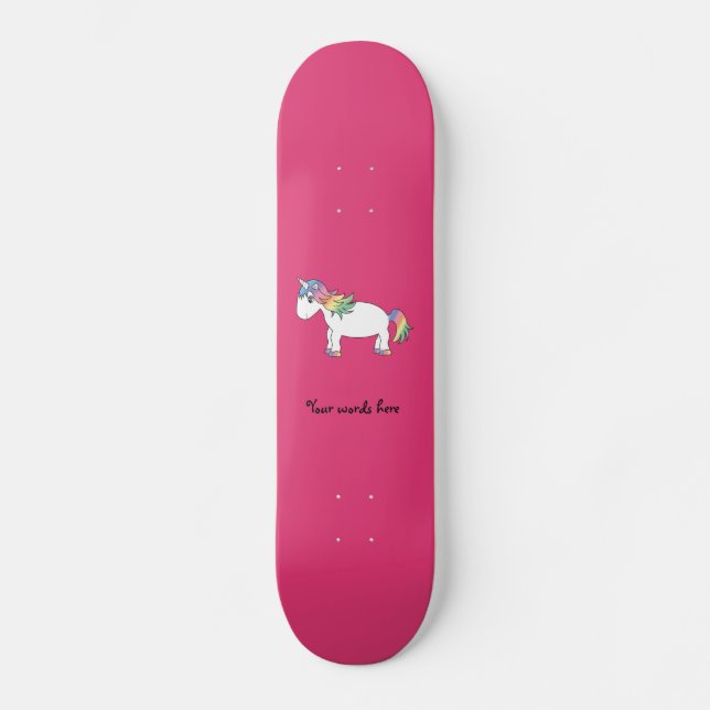 Skateboard Unicornio arcoiris (Anverso)