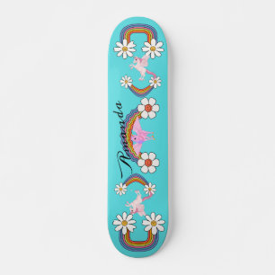Skateboard unicornio arcoiris