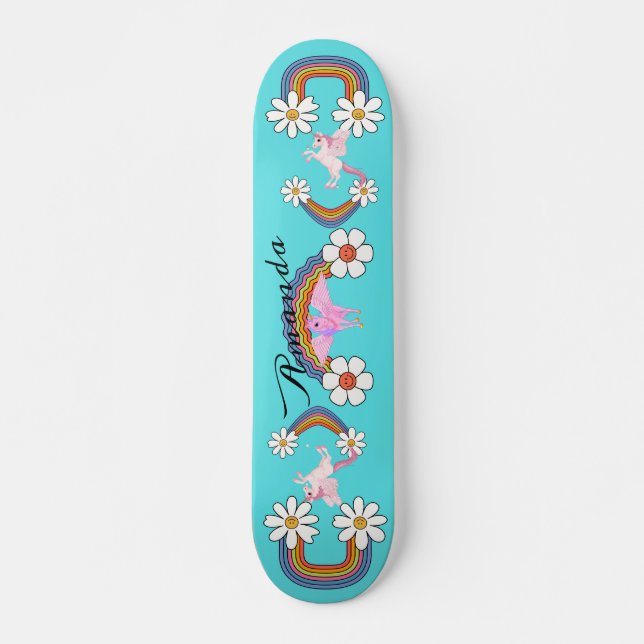 Skateboard unicornio arcoiris (Anverso )