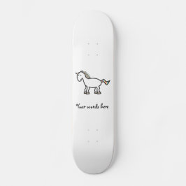 Skateboard Unicornio blanco del arco iris