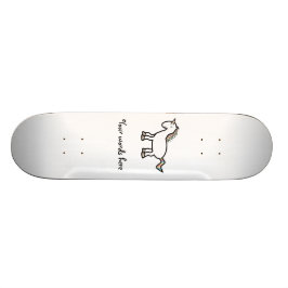 Skateboard Unicornio blanco del arco iris