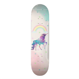 Skateboard Unicornio de Galaxia, Arcoíris, Estrellas