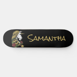 Skateboard Unicornio de oro personalizado  