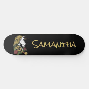 Skateboard Unicornio de oro personalizado  