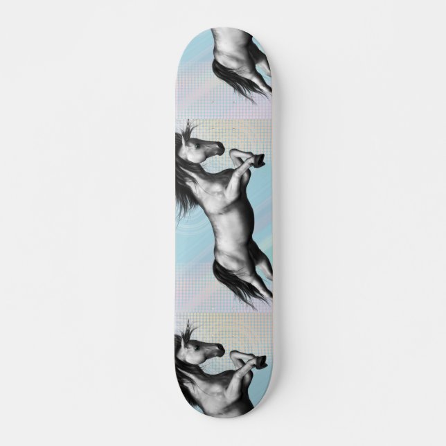 Skateboard Unicornio de plata (Anverso )
