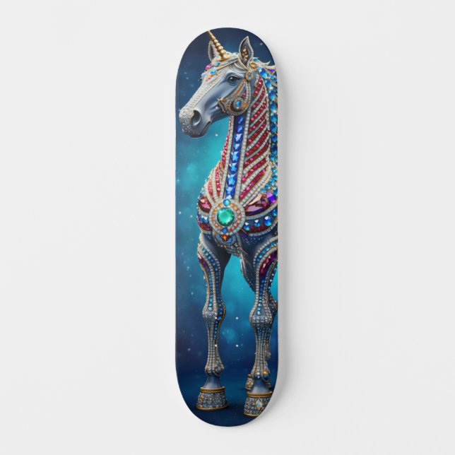 Skateboard Unicornio Embellado (Anverso)
