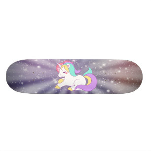 Skateboard Unicornio lindo,Arcoíris,Galaxia