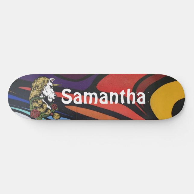 Skateboard Unicornio personalizado de GRAFFIT estadounidense (Horz)