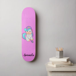 Skateboard Unicornio rosa