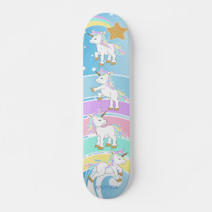 Skateboard Unicornios mágicos - Azul