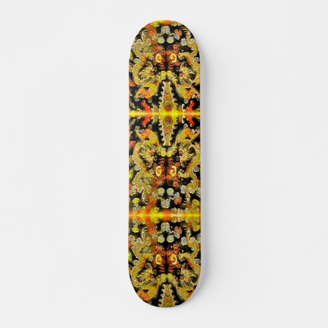 Skateboard Urban Gold Dragon Element Personalizado Pro Park B (Anverso )