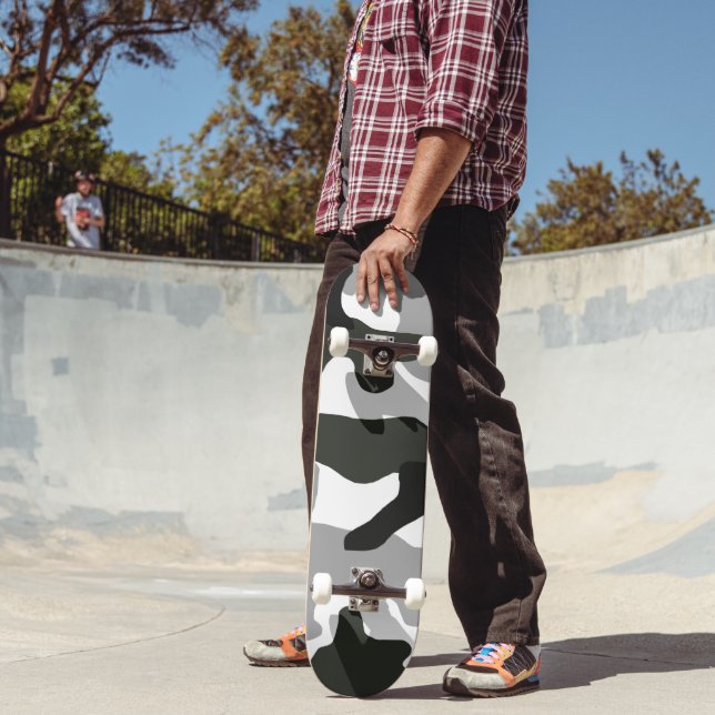 Skateboard Urban grey camouflage no. 15 print   (Exterior 2)