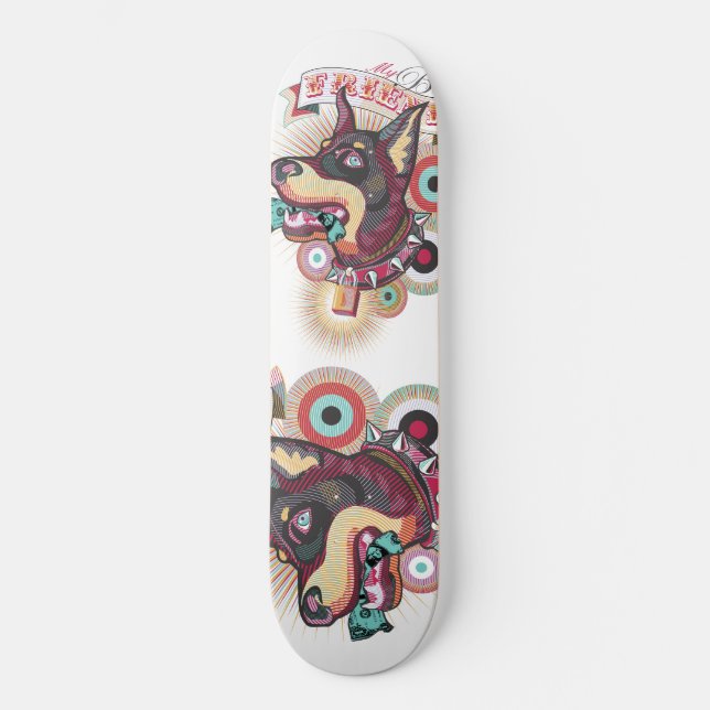 Skateboard – Urban Loyalty Doberman Pop-Art Design (Anverso)