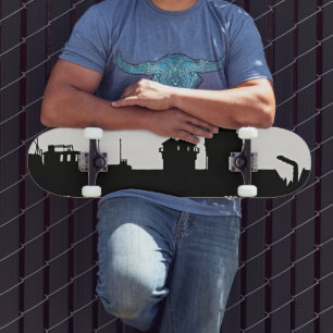 Skateboard urbano vintage - Audaz arte negro y bla