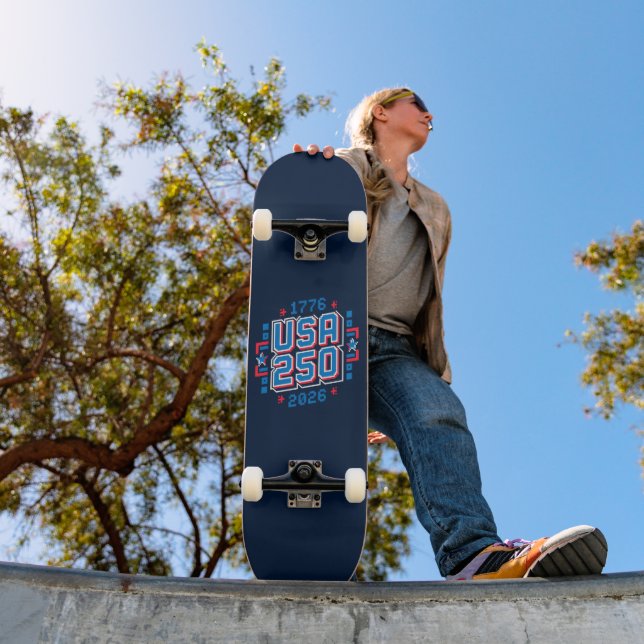 Skateboard USA 250 - 1776 a 2026 Pixel Art (Exterior 1)