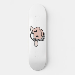 Skateboard vaca de dibujos animados negro blanco rosa beso gr