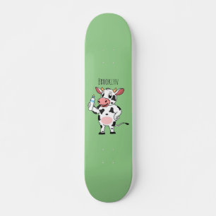 Skateboard Vaca feliz con personalizado de biberón