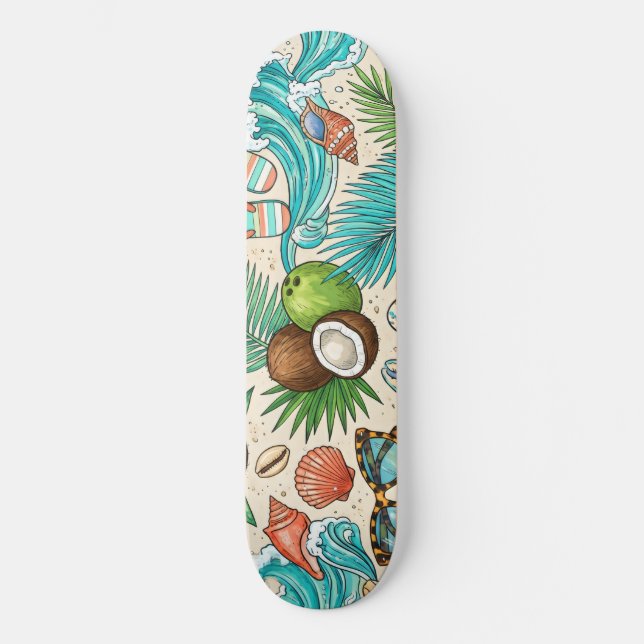 Skateboard Vacaciones tropicales. (Anverso)