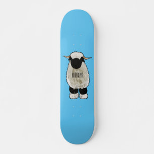 Skateboard Valais Blacknose ilustracion personalizado ovino
