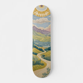 Skateboard Valle Tranquilo: Paisaje Pastel