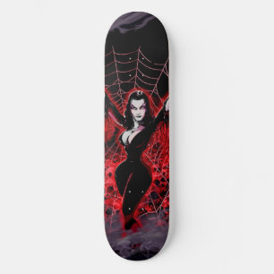Skateboard Vampire Woman Spider web gothic