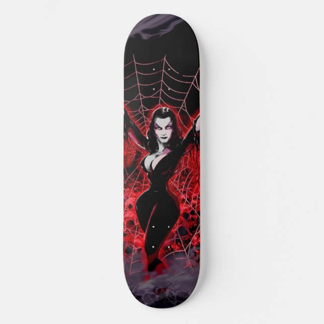 Skateboard Vampire Woman Spider web gothic (Anverso)