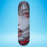 Skateboard Vampiro femenino<br><div class="desc">Un bonito diseño de calle elegante de una vampiresa hembra hecho al estilo anime, la palabra "Sed" puede ser editada por ti para que puedas cambiarla a lo que quieras, tal vez un nombre u otra cosa. Cambie el texto, tipo de letra, color y tamaño, transfiera la imagen a la...</div>