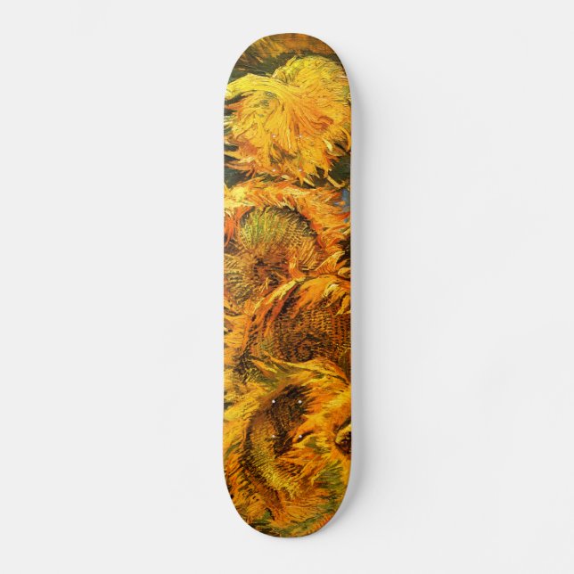 Skateboard Van Gogh: Cuatro girasoles (Anverso)