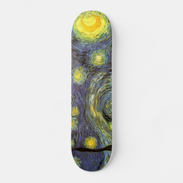 Skateboard Van Gogh: Noche estrellada (Anverso)