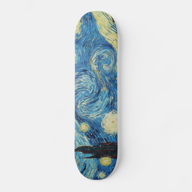 Skateboard Van Gogh Starry Night Classic Impresionsionist Art (Anverso)