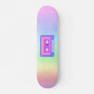 Skateboard Vaporwave Aesthetic Rainbow 90s Audio Cassette