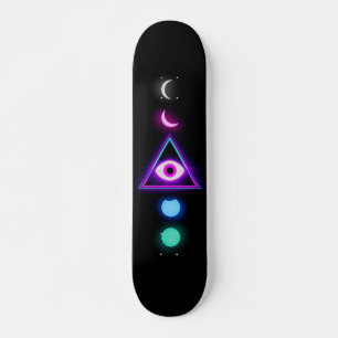 Skateboard Vaporwave Moon