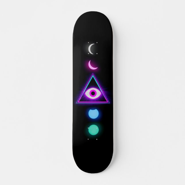 Skateboard Vaporwave Moon (Anverso )
