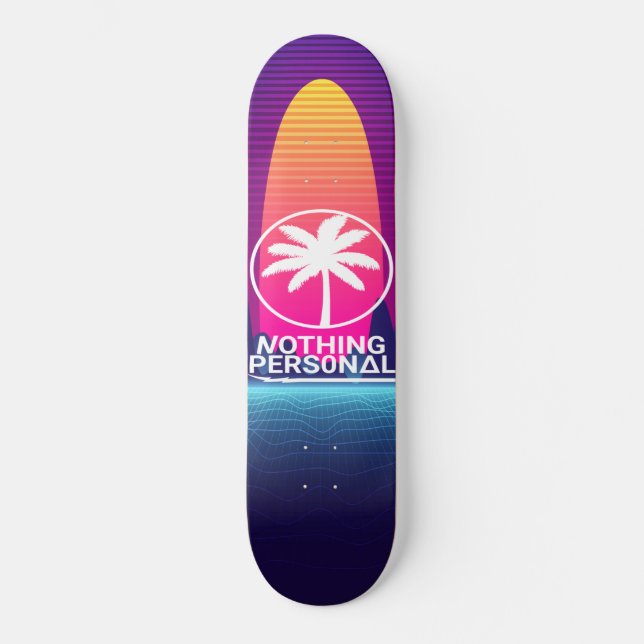 Skateboard Vaporwave Sunset (Anverso)