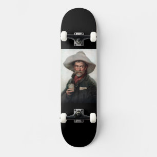 Skateboard Vaquero franco-hispano en el viejo Saloon occident